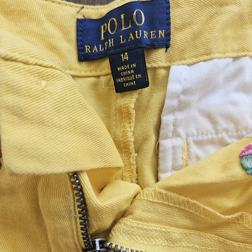 Polo by Ralph Lauren Yellow Embroidered Cotton Kids Shorts - Picture 4 of 4